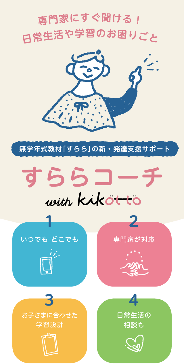 専門家にすぐ聞ける！日常生活や学習のお困りごと無学年式教材「すらら」の新・発達支援サポート「すららコーチ」with Kikotto