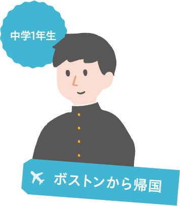 中学1年生　ボストンから帰国